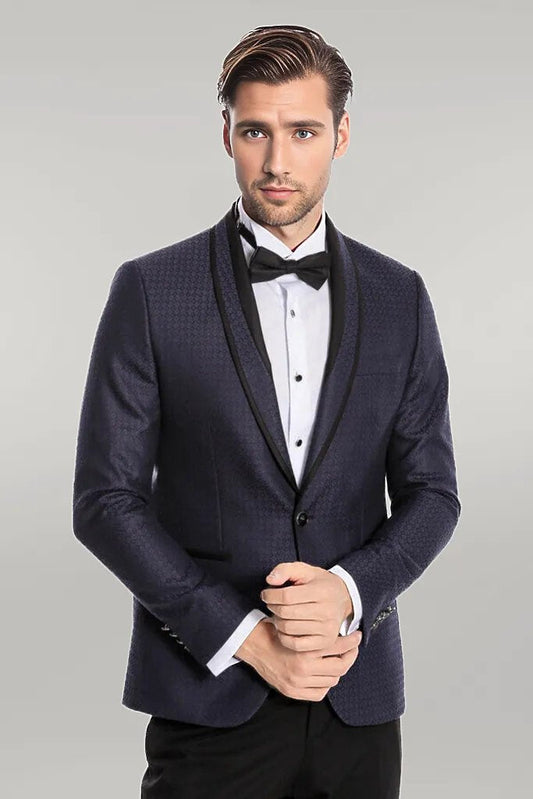 KOALA SYDNEY Burgundy Shawl Lapel Patterned Suit | Wessi