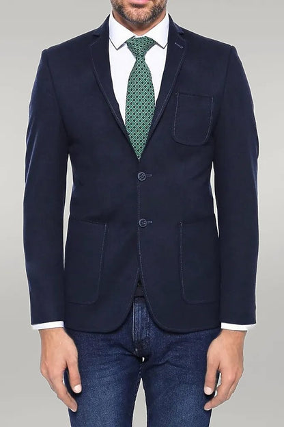 KOALA SYDNEY  Cachet Plaid Patterned Navy Blue Blazer