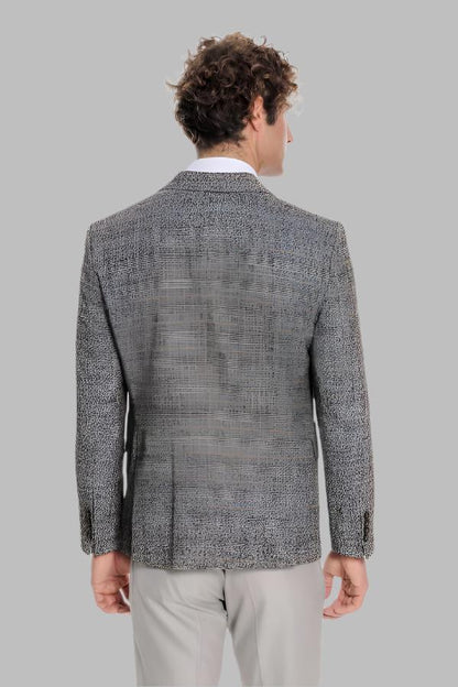 Checked Black Men Blazer