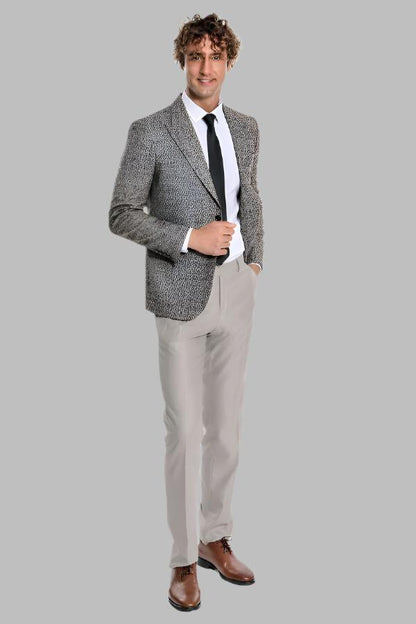 Checked Black Men Blazer