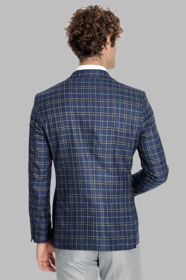 KOALA SYDNEY  Checked Navy Blue Men Blazer -