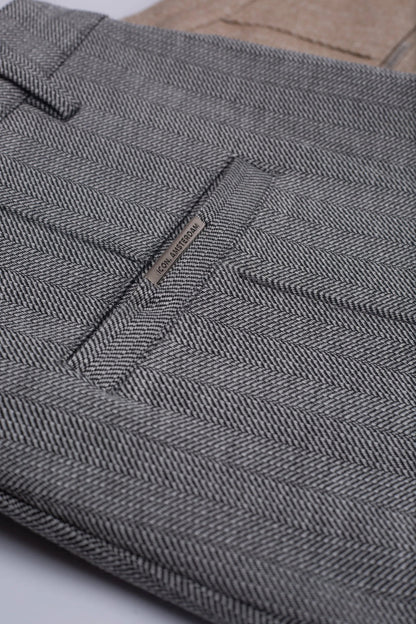 Grey Chevron Trousers