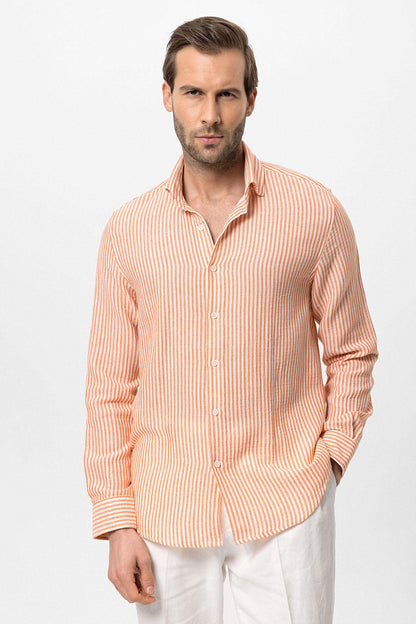 KOALA SYDNEY Men's Orange Striped Shirt