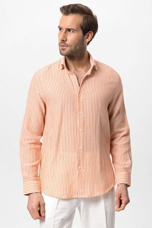 KOALA SYDNEY Men's Orange Striped Shirt