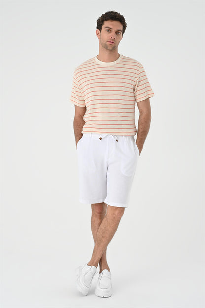 KOALA SYDNEY Men's Salmon Striped Knitted T-Shirt