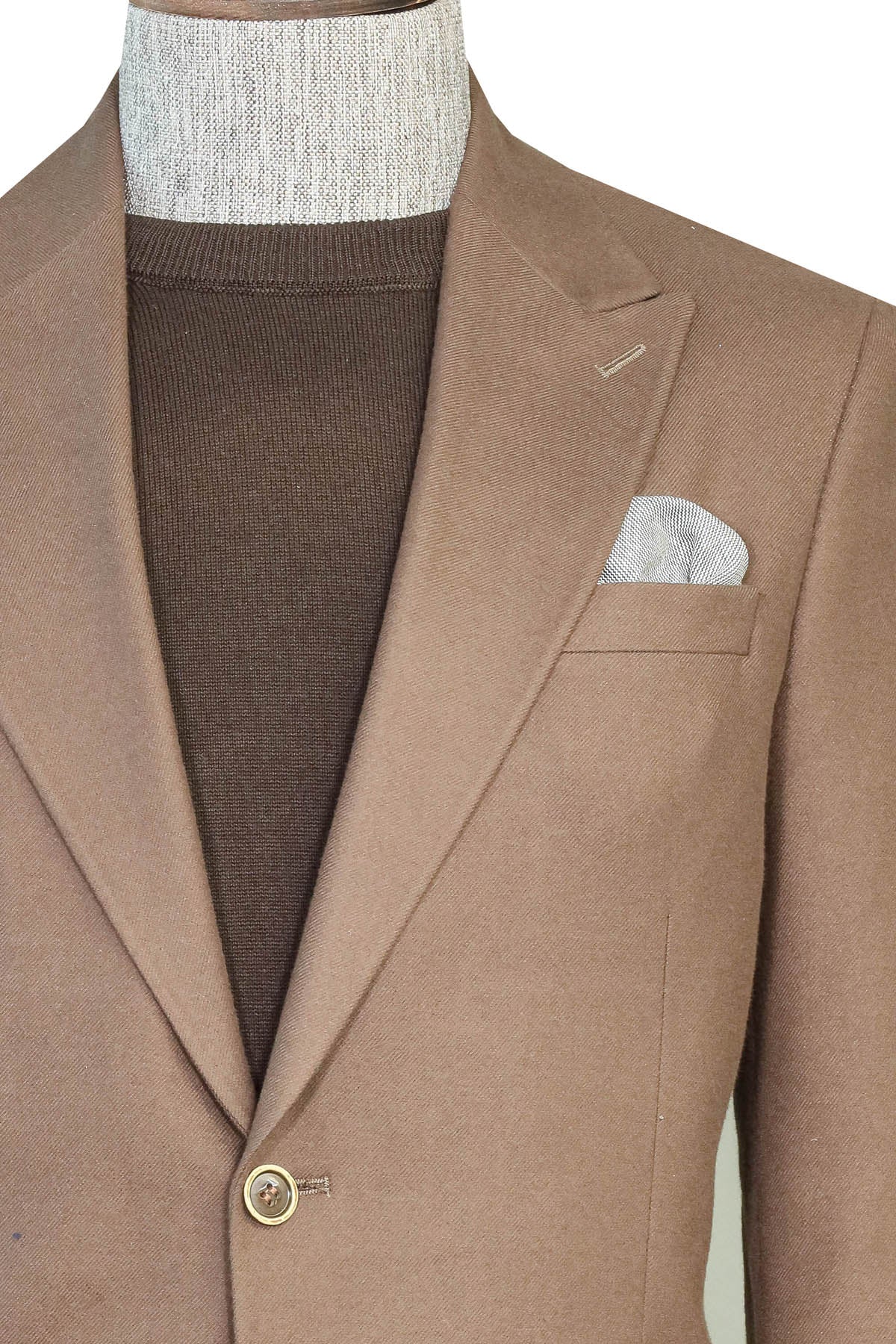 KOALA SYDNEY  Brown Slim Fit Blazer, Brown Knitwear, and Plaid Patterned Trousers Combination - Modern Office Style
