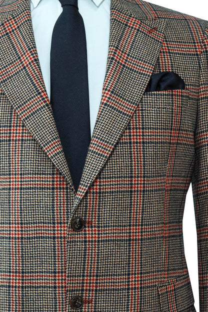 KOALA SYDNEY  Checked Blazer, Navy Trousers, White Shirt, and Tie Combination - Timeless Office Look