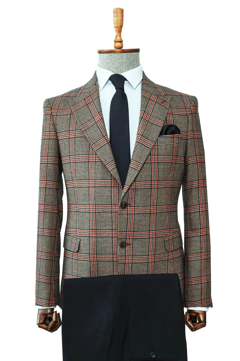 KOALA SYDNEY  Checked Blazer, Navy Trousers, White Shirt, and Tie Combination - Timeless Office Look