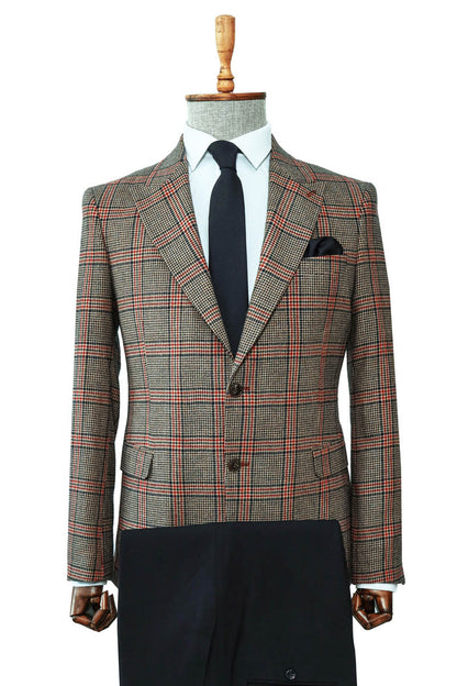 KOALA SYDNEY  Checked Blazer, Navy Trousers, White Shirt, and Tie Combination - Timeless Office Look