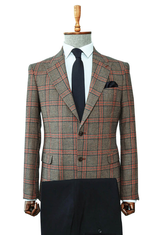 KOALA SYDNEY  Checked Blazer, Navy Trousers, White Shirt, and Tie Combination - Timeless Office Look