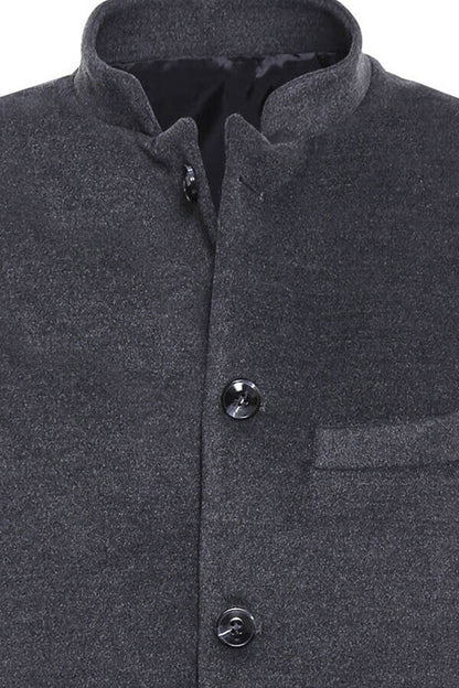 Dark Grey Mandarin Collar Vest