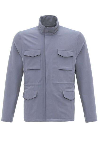 Men's Indigo Stand Collar Safari Jacket