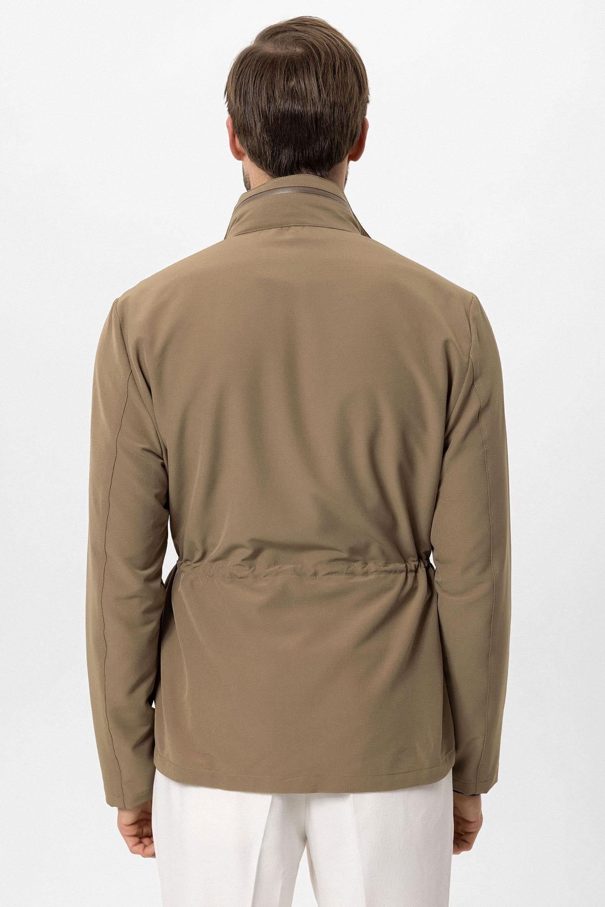 KOALA SYDNEY Men's Light Khaki Stand Collar Safari Jacket
