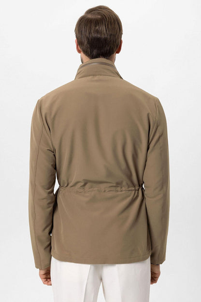 KOALA SYDNEY Men's Light Khaki Stand Collar Safari Jacket