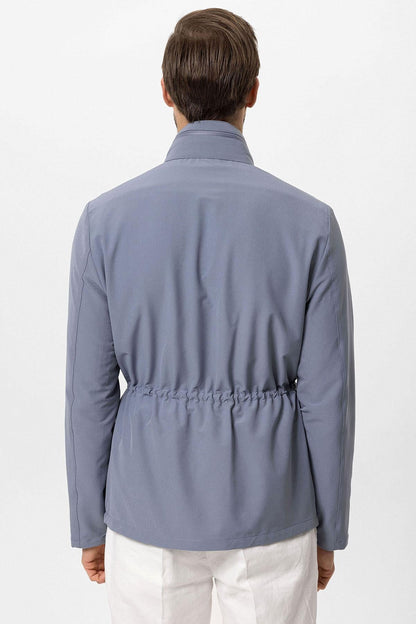 Men's Indigo Stand Collar Safari Jacket