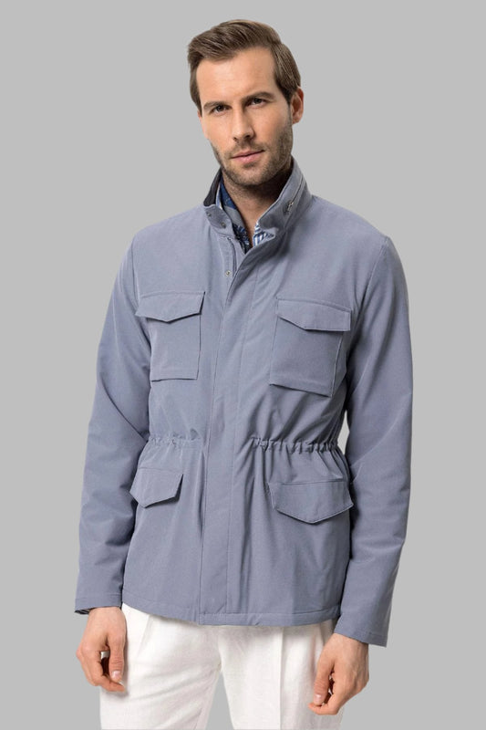 KOALA SYDNEY Men's Indigo Stand Collar Safari Jacket