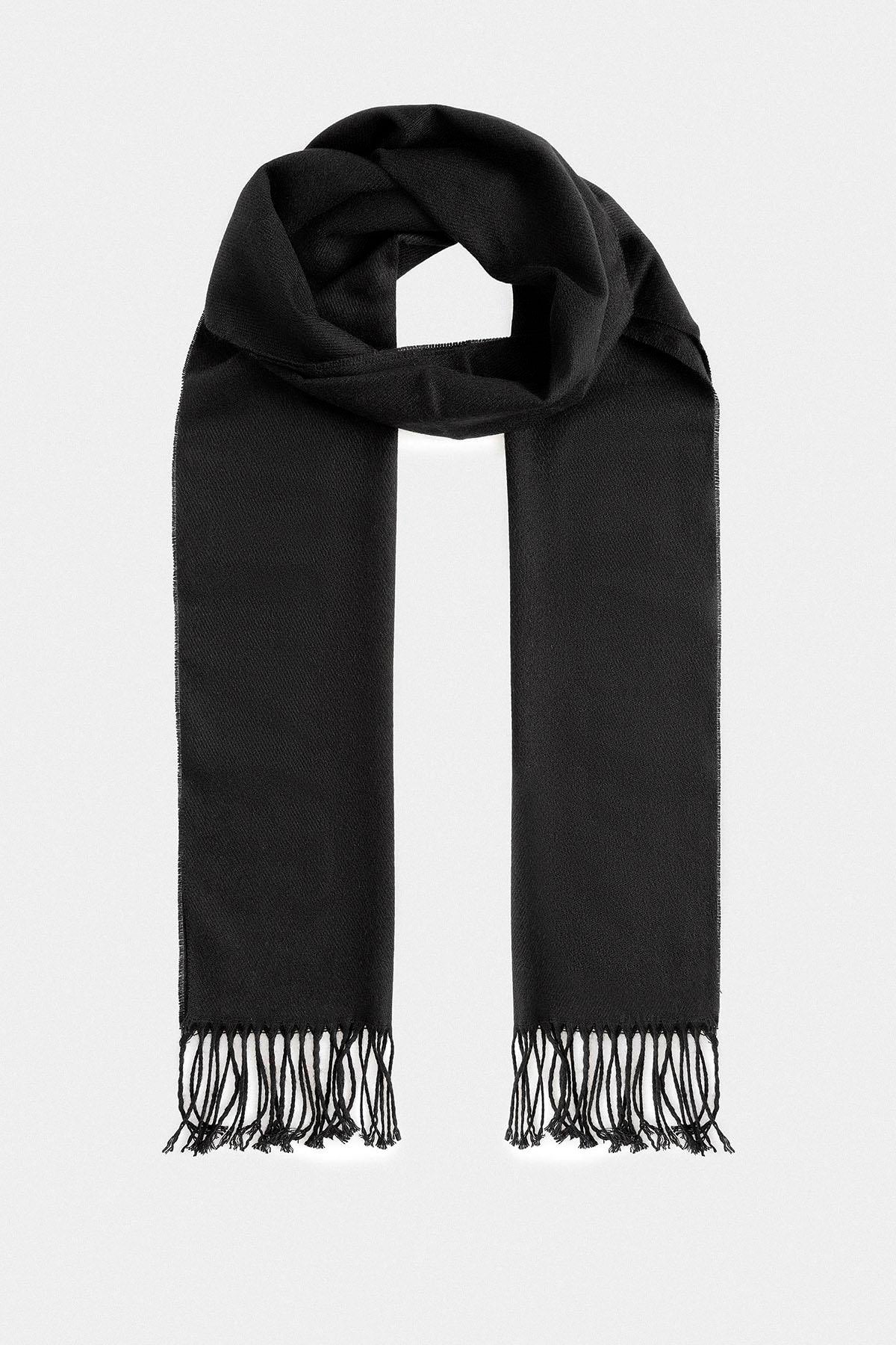 Men's Black Textured Scarf