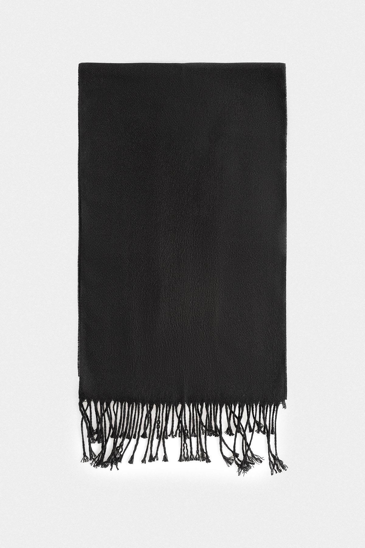 Men's Black Textured Scarf