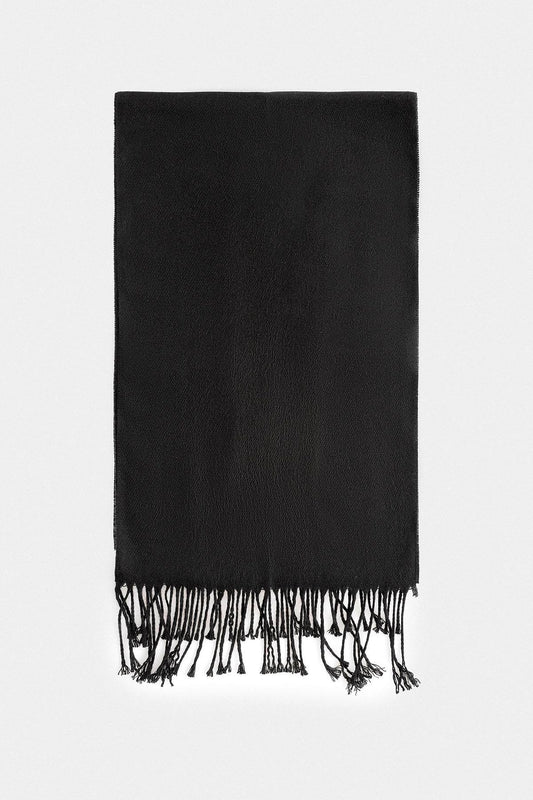 Men's Black Textured Scarf