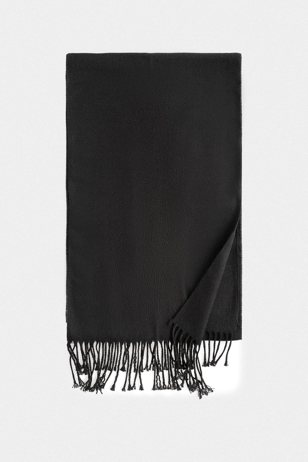 Men's Black Textured Scarf
