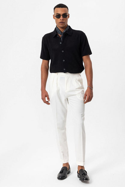 KOALA SYDNEY  Men's Black Textured Short Sleeve Shirt -