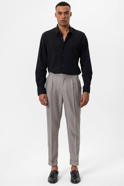Men's Black Textured Regular Fit Shirt