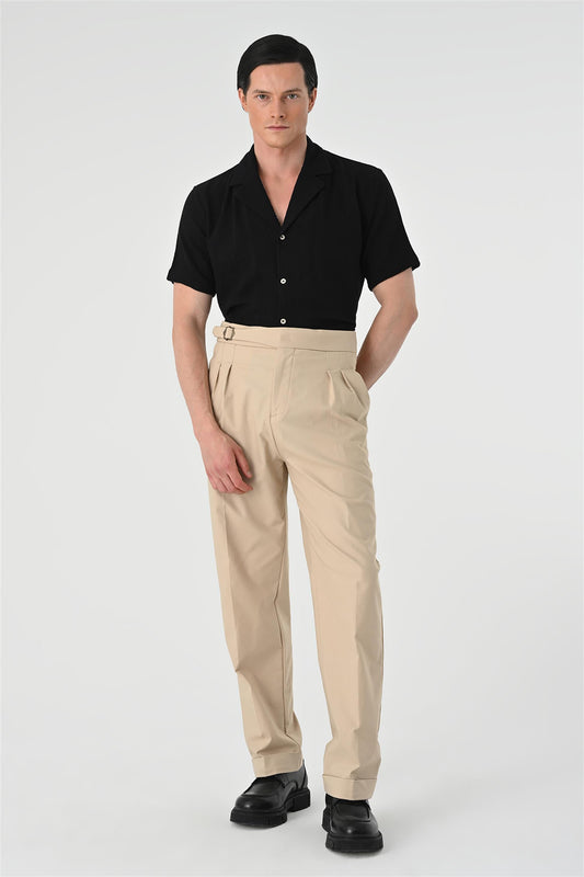 KOALA SYDNEY  Men's Black Woven Patterned Short Sleeve Shirt -