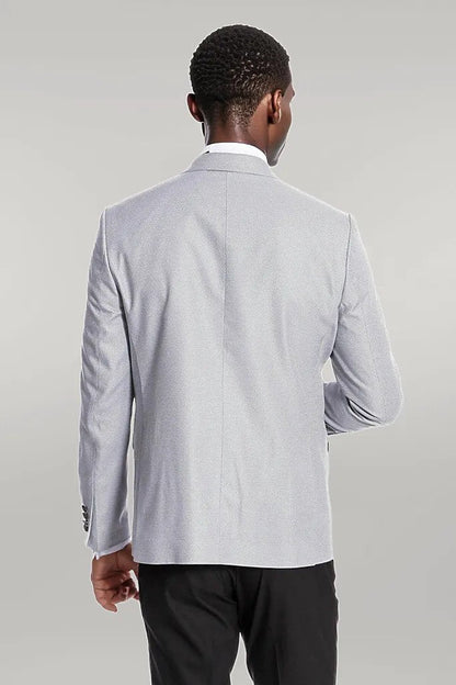 Dot Patterned Grey Vested Tuxedo - Wessi