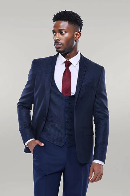 Dot-Patterned Vested Suit |