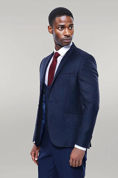 Dot-Patterned Vested Suit |