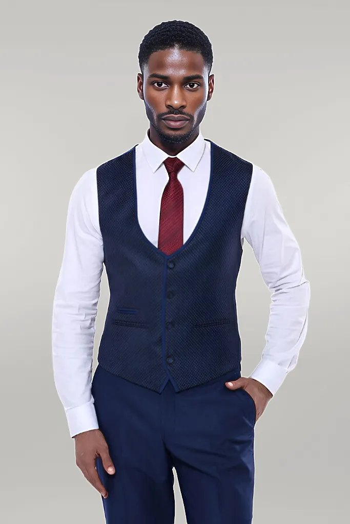 Dot-Patterned Vested Suit |