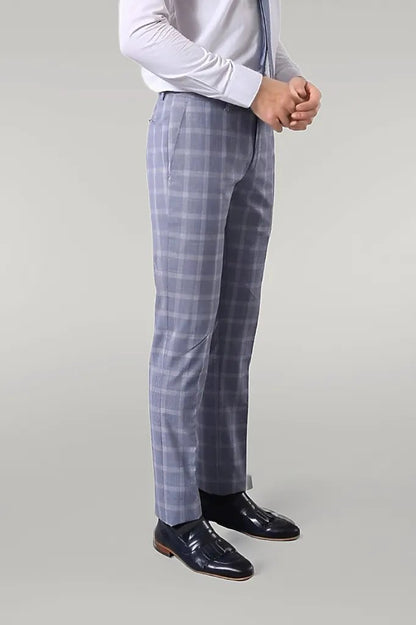 Double Breasted 3 Pieces Blue Suit |