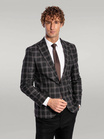KOALA SYDNEY Slim Fit Peak Lapel Black Men Blazer