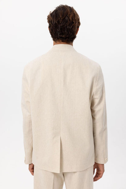 KOALA SYDNEY Men's Ecru Linen Blend Double-Breasted Jacket