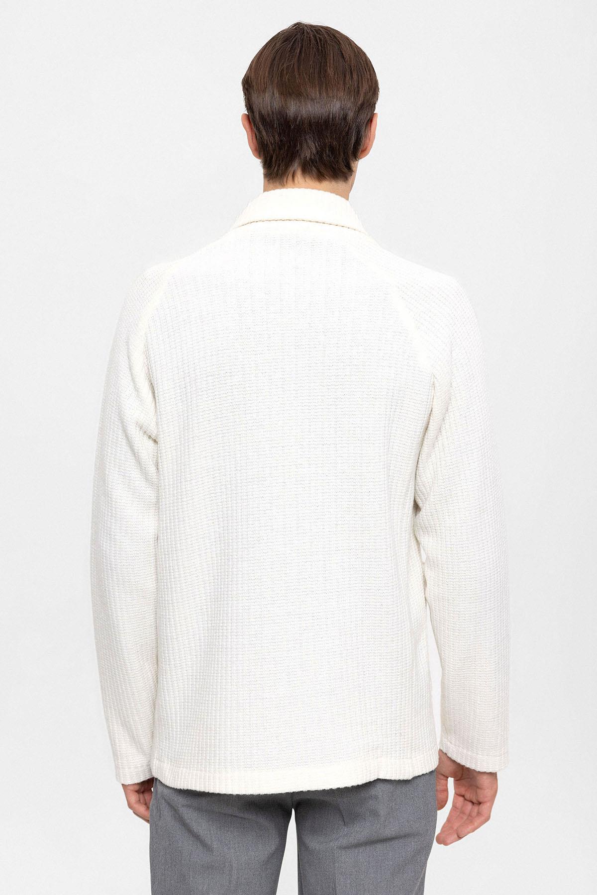KOALA SYDNEY  Ecru Shawl Collar Double-Breasted Men's Cardigan