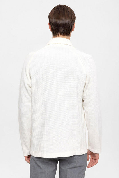 KOALA SYDNEY  Ecru Shawl Collar Double-Breasted Men's Cardigan