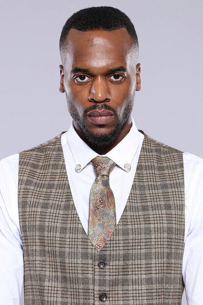 Checked Beige Vest
