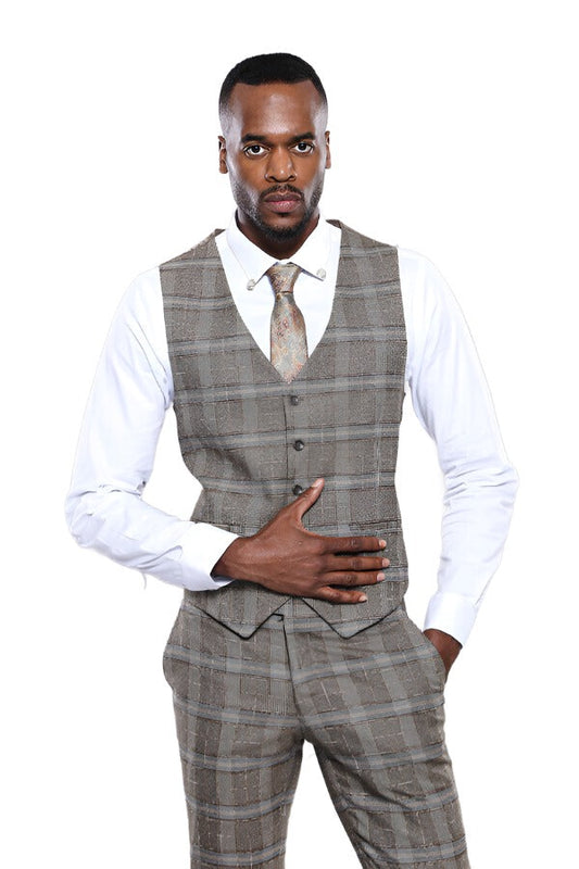 Checked Brown Vest