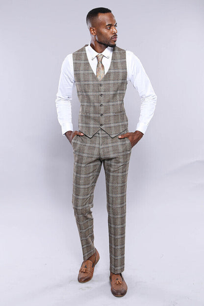 Checked Brown Vest