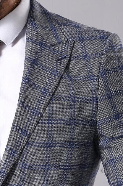 Checked Grey Men's Blazer |
