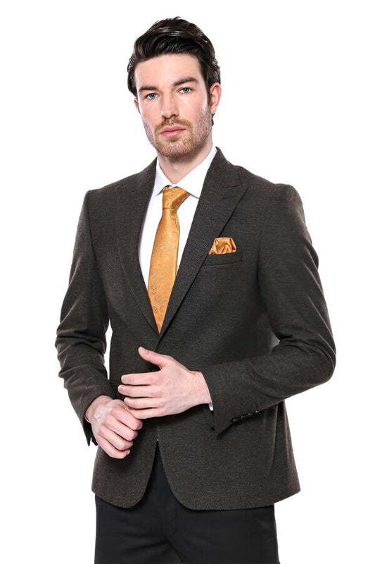 Peak Lapel Gray Men's Blazer