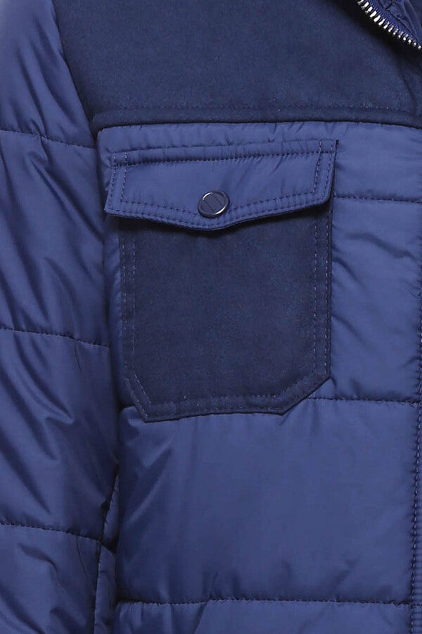 Puffer Navy Blue Men Coat