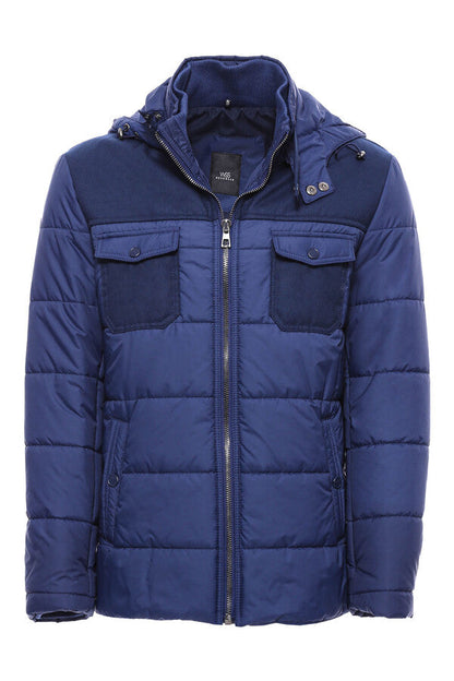 Puffer Navy Blue Men Coat