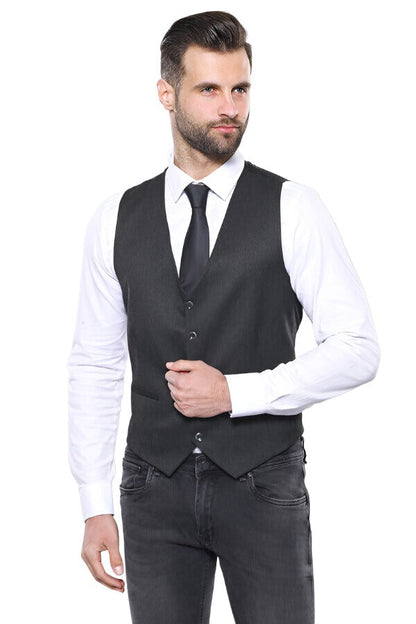 Smoked Plain Blazer Vest Set