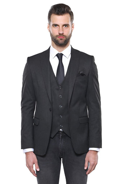 Smoked Plain Blazer Vest Set