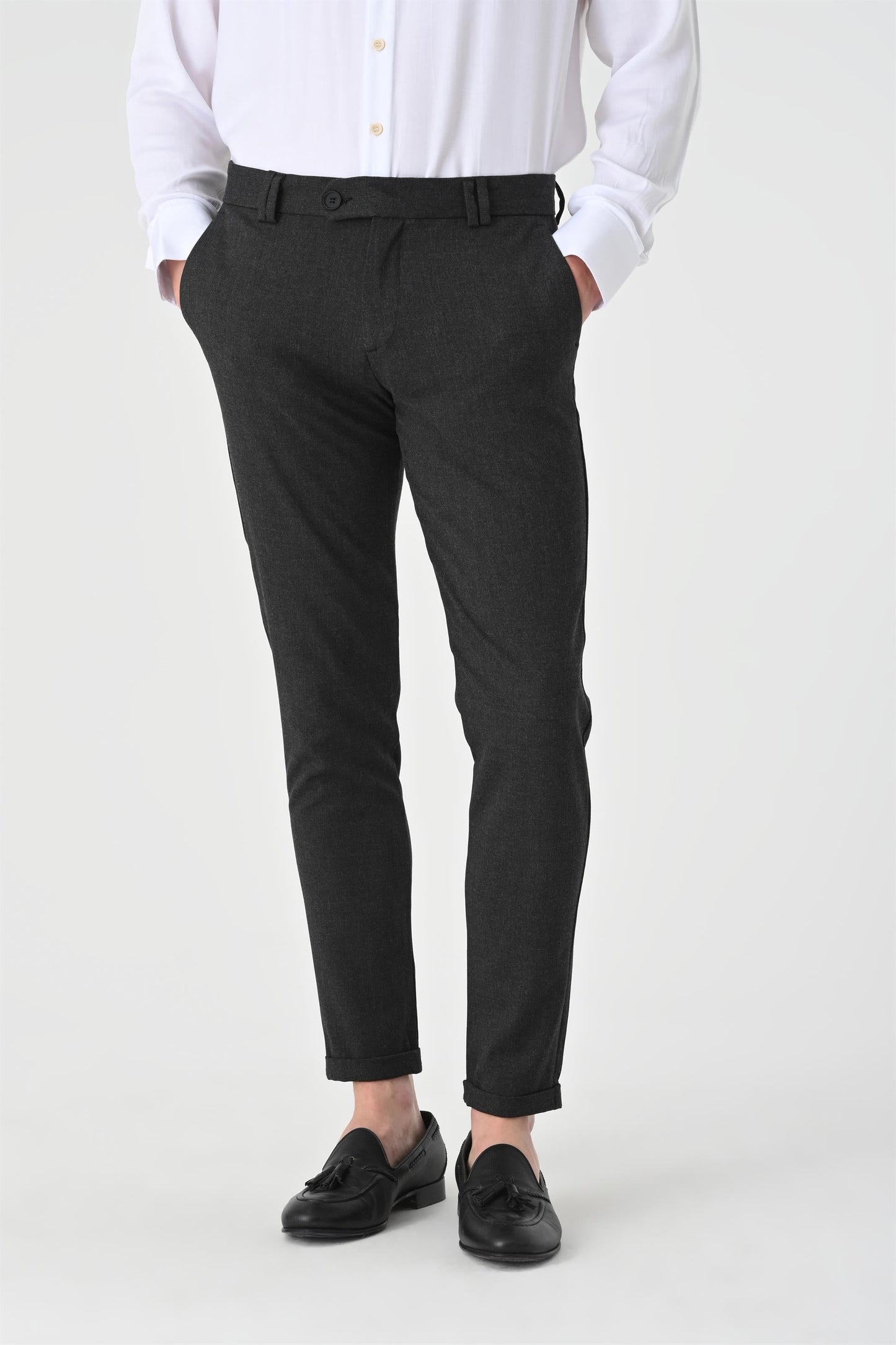 Men's Anthracite Slim Fit Accessory Trousers