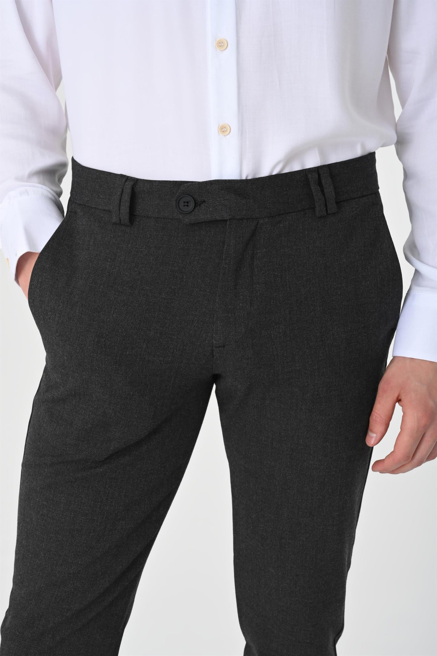 Men's Anthracite Slim Fit Accessory Trousers