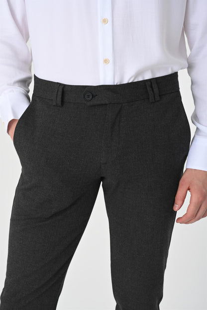 Men's Anthracite Slim Fit Accessory Trousers