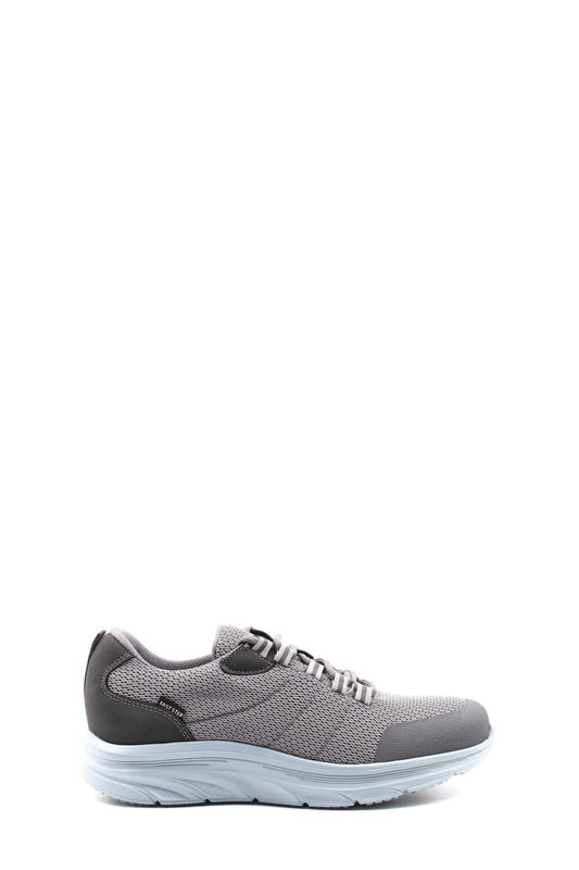 Men's Gray Knit Lace-Up Sneakers with Cushioned Sole