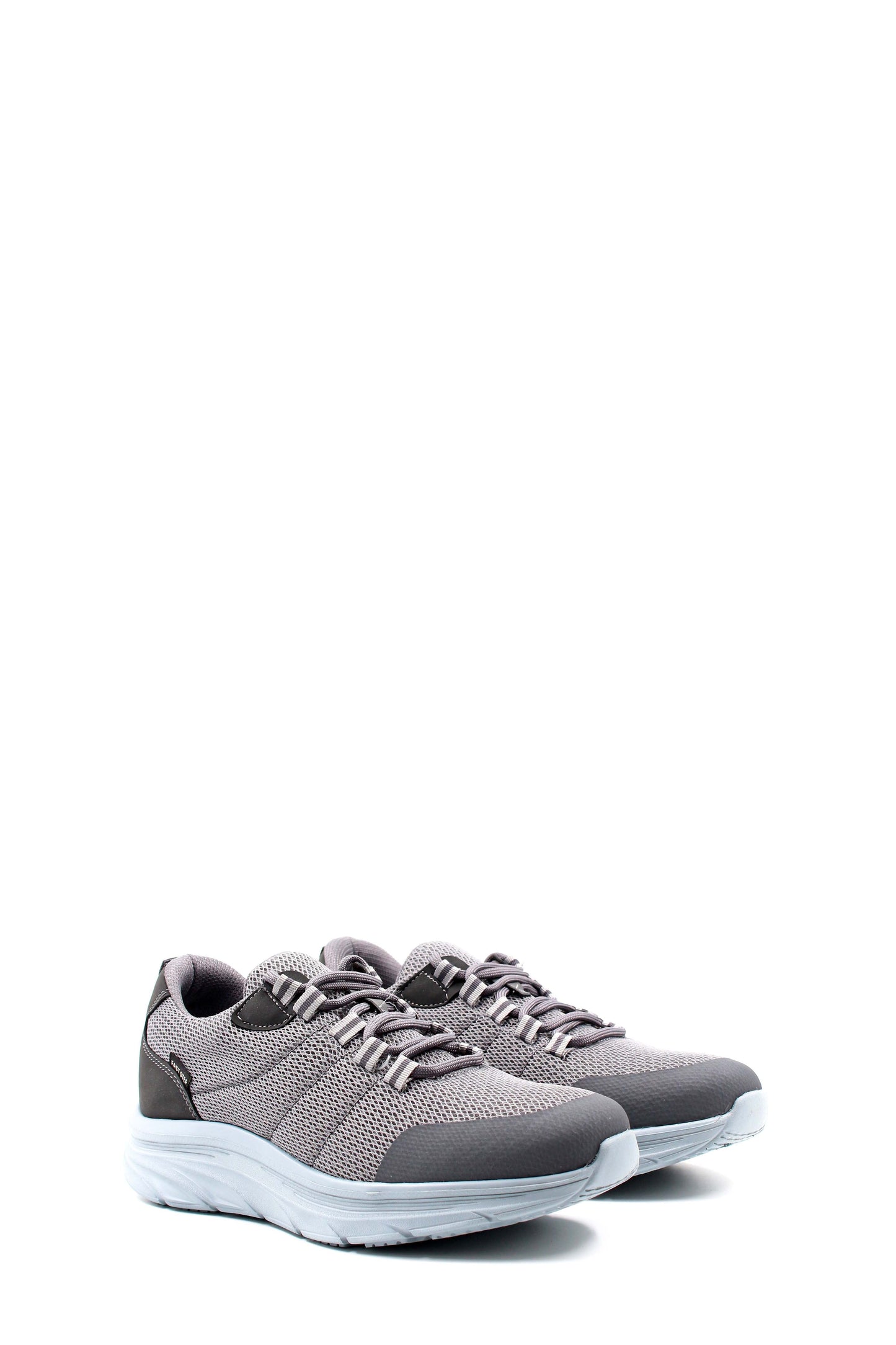 Men's Gray Knit Lace-Up Sneakers with Cushioned Sole